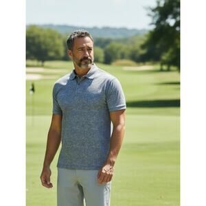 Robert Graham Botanical Motif SS Performance Golf Polo Size: 2XL Color: Gray